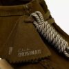 Wallabee für Damen aus olivfarbenem Wildleder