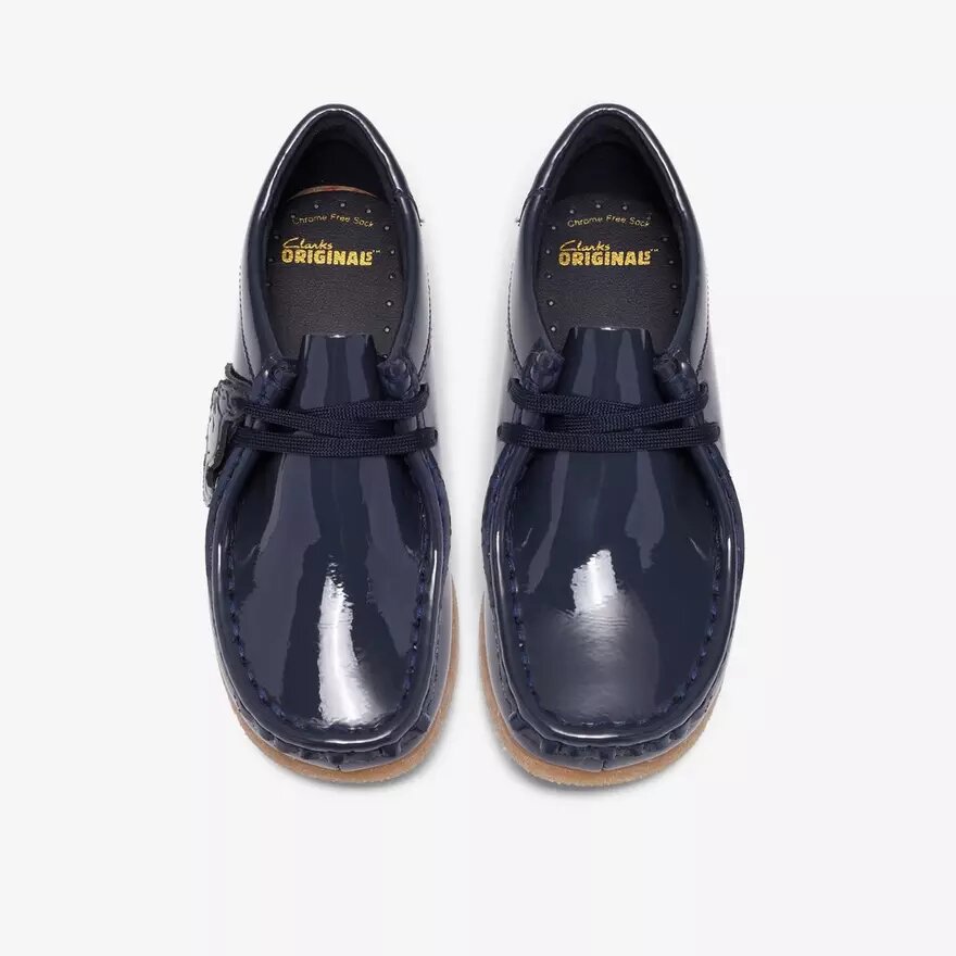 Wallabee für Jungen (Big Kid) – Marineblaue Lack-Wallabees Wallabee für Jungen (Big Kid) – Marineblaue Lack-Wallabees