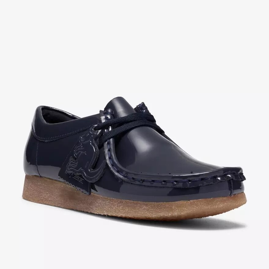 Wallabee für Jungen (Big Kid) – Marineblaue Lack-Wallabees Wallabee für Jungen (Big Kid) – Marineblaue Lack-Wallabees