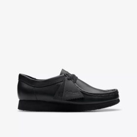 Wallabee™-Kinderschuhe aus schwarzem Leder für ältere Kinder