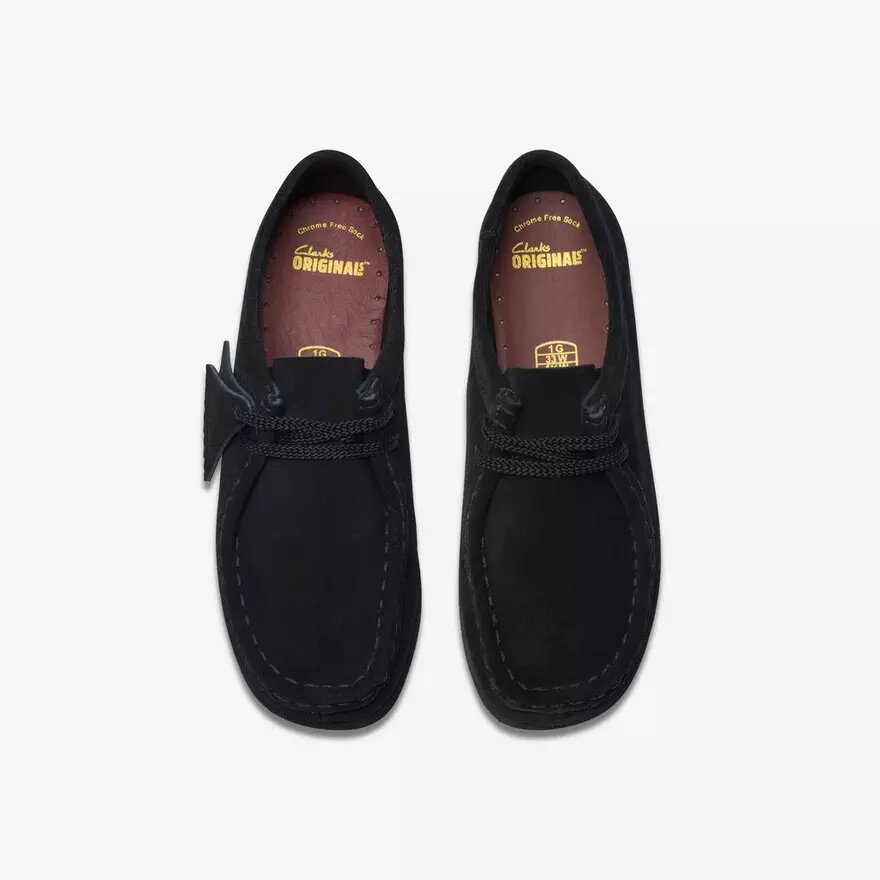 Wallabee-Schuhe für ältere Kinder aus schwarzem Wildleder Wallabee-Schuhe für ältere Kinder aus schwarzem Wildleder