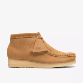 Wallabee-Stiefel für Damen aus hellbraunem Wildleder