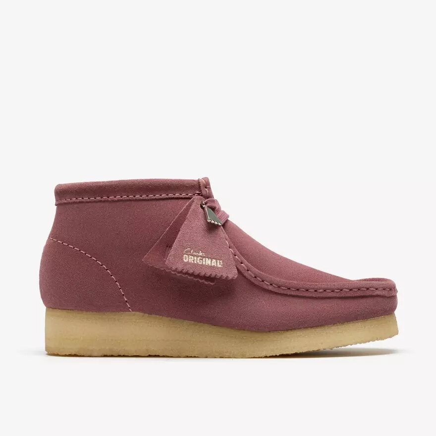 Wallabee-Stiefel für Damen. Rosabraunes Wildleder Wallabee-Stiefel für Damen. Rosabraunes Wildleder
