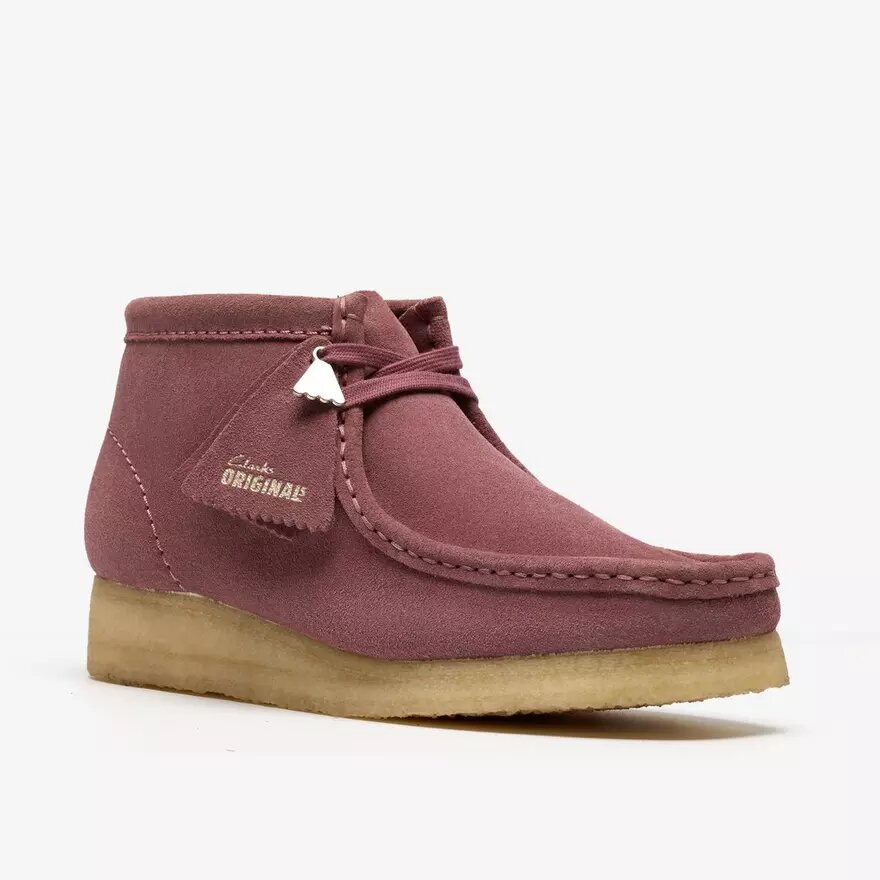 Wallabee-Stiefel für Damen. Rosabraunes Wildleder Wallabee-Stiefel für Damen. Rosabraunes Wildleder
