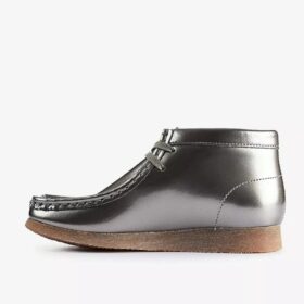 Wallabee-Stiefel für Jungen – „Big Kid“ in Silber-Lackleder