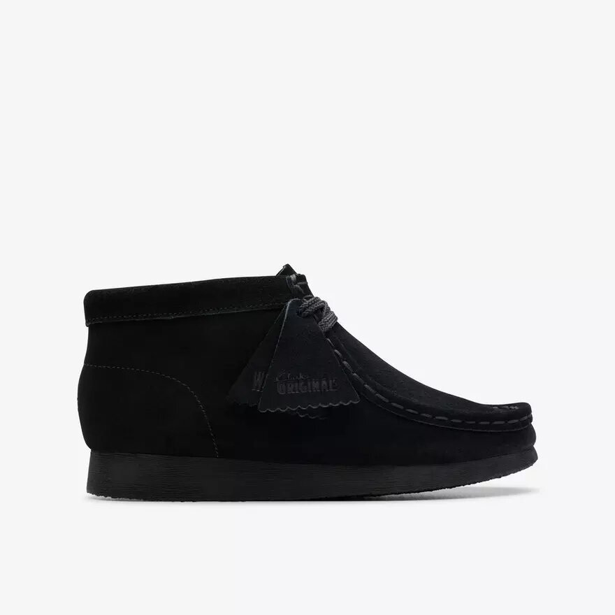 Wallabee-Stiefel für Kinder – Ältere Modelle aus schwarzem Wildleder Wallabee-Stiefel für Kinder – Ältere Modelle aus schwarzem Wildleder