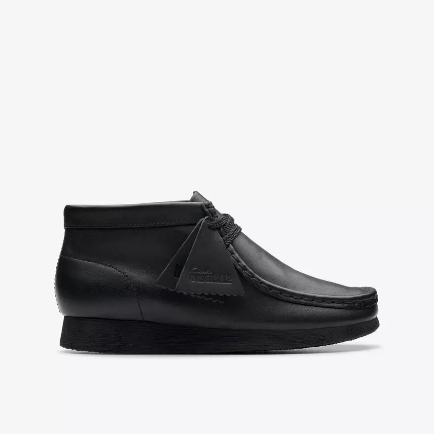 Wallabee-Stiefel für Kinder, ältere Modelle, schwarzes Leder Wallabee-Stiefel für Kinder, ältere Modelle, schwarzes Leder