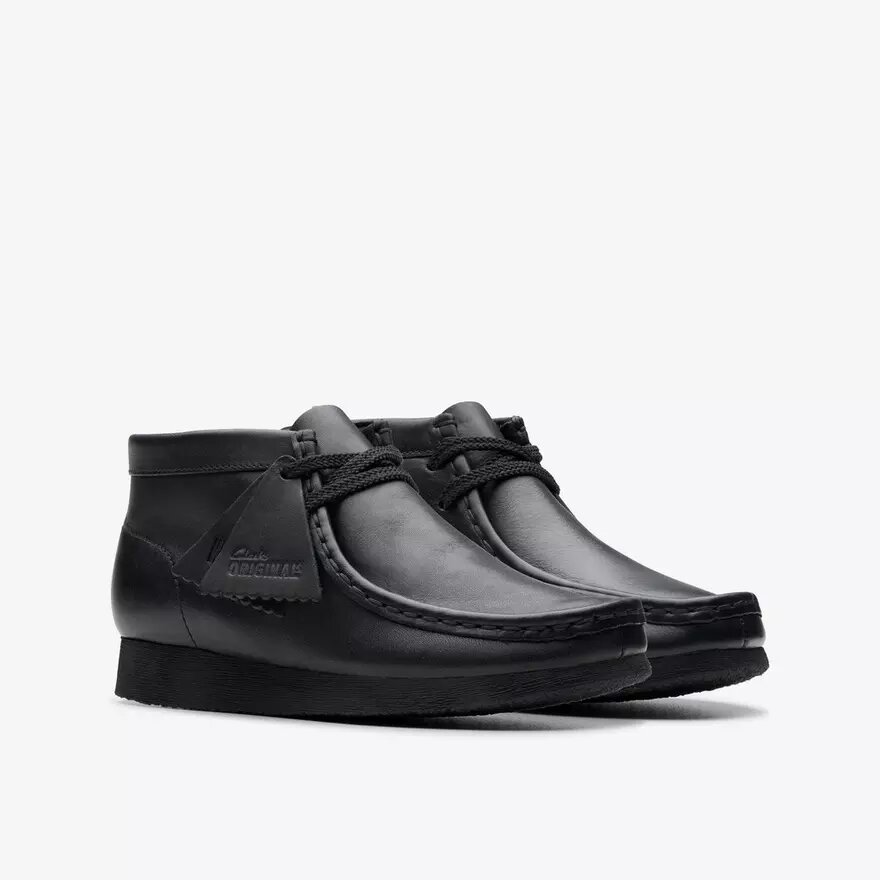 Wallabee-Stiefel für Kinder, ältere Modelle, schwarzes Leder Wallabee-Stiefel für Kinder, ältere Modelle, schwarzes Leder