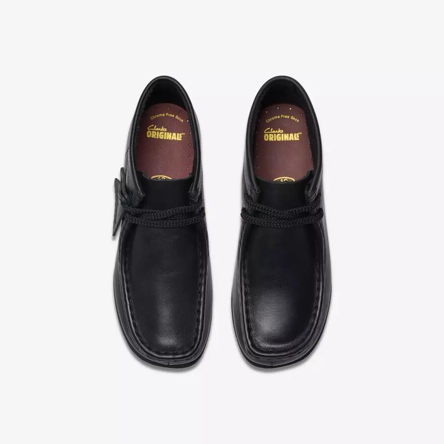 Wallabee-Stiefel für Kinder, ältere Modelle, schwarzes Leder Wallabee-Stiefel für Kinder, ältere Modelle, schwarzes Leder