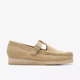 Wallabee T-Bar Mokassins für Damen aus Maple-Wildleder