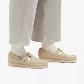 Wallabee T-Bar Mokassins für Damen aus Maple-Wildleder