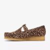 Wallabee T-Bar-Schuhe für Damen mit Leopardenmuster
