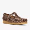 Wallabee T-Bar-Schuhe für Damen mit Leopardenmuster