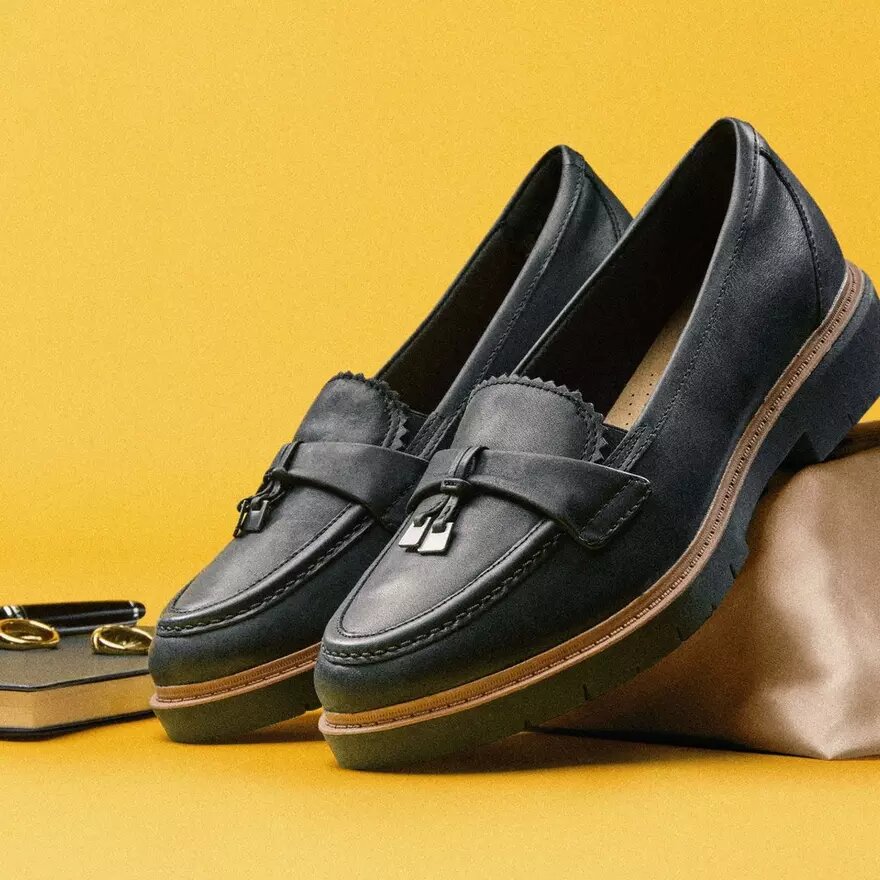Westlynn Bella Damen-Loafer aus schwarzem Leder Westlynn Bella Damen-Loafer aus schwarzem Leder