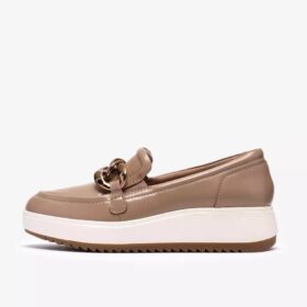 Zylah May Loafer für Damen aus taupefarbenem Leder, US-Größen